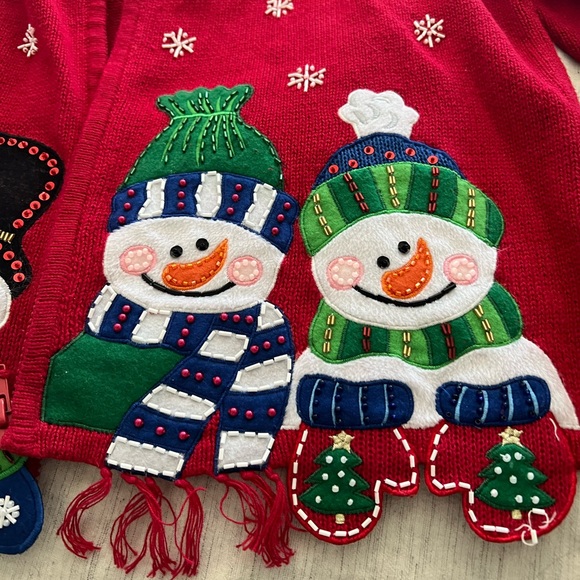 Christmas Sweater XL Size Shaver Lake snowman embroidered with beading F… - Picture 5 of 5